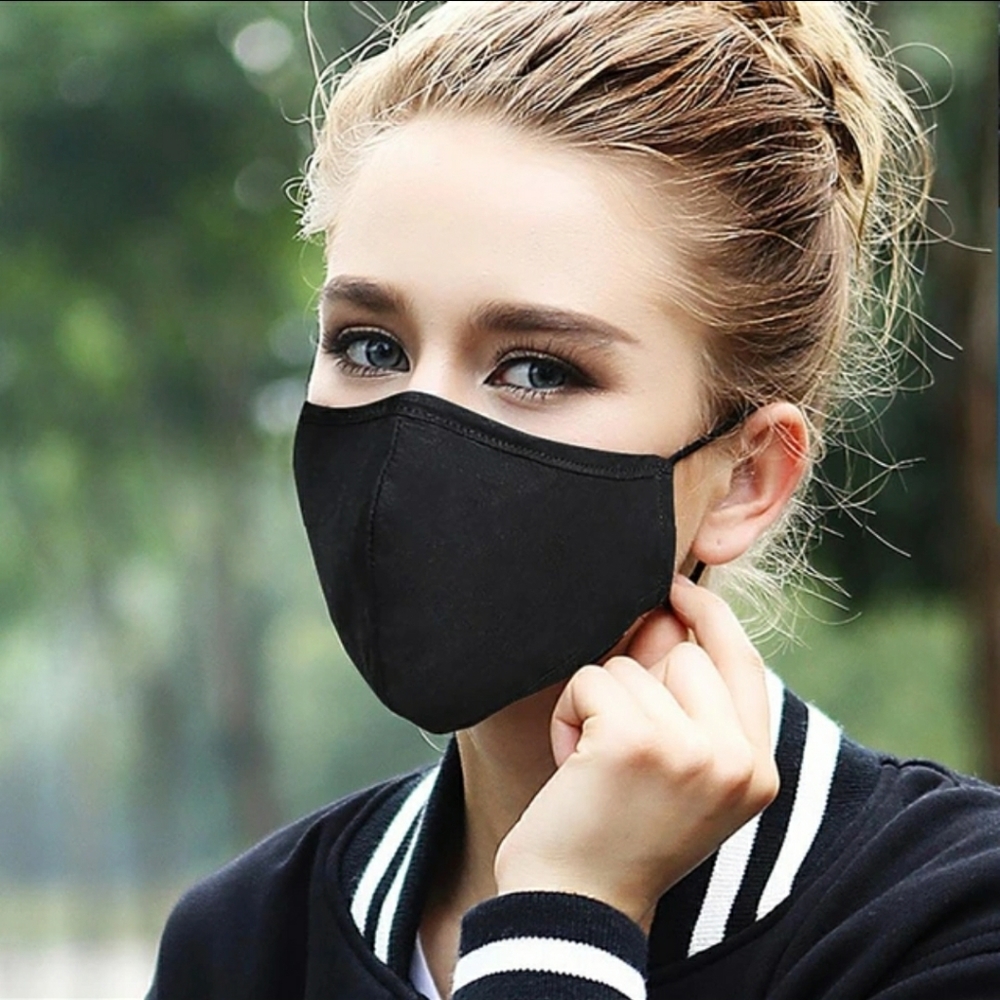 Black Cotton Reuseable Face Masks